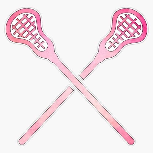 Lacrosse Stick Pink Sticker Vinyl Waterproof Sticker Decal Car Laptop Wall Window Bumper Sticker 5" in Saudi Arabia