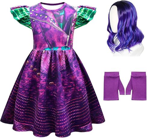 Princess Costume Dress for Girls Halloween Cosplay Outfits with Wig and Gloves4-10Y in Saudi Arabia