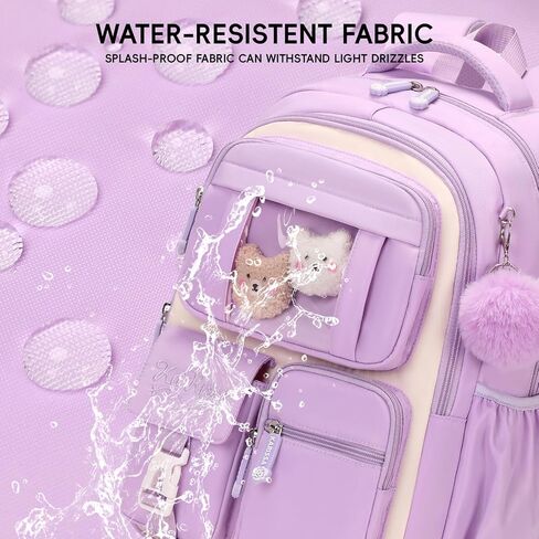 حقيبة ظهر للبنات مع صندوق الغداء 3pcs ، حقيبة مدرسية Kawaii لمدرسة Kid Electary Middle ، وحقيبة الكتب المحمولة اللطيفة متعددة الجيبات خفيفة الوزن ، وردي in Saudi Arabia