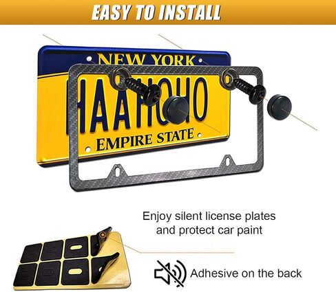 Anti Theft Car License Plate Screws, M6 (1/4") Stainless Steel Tag Plate Fastener Bolt, Rustproof Tamper Proof License Frame Cover Mounting Hardware for Front Rear Frame Holder (Black, 8Sets) in Saudi Arabia