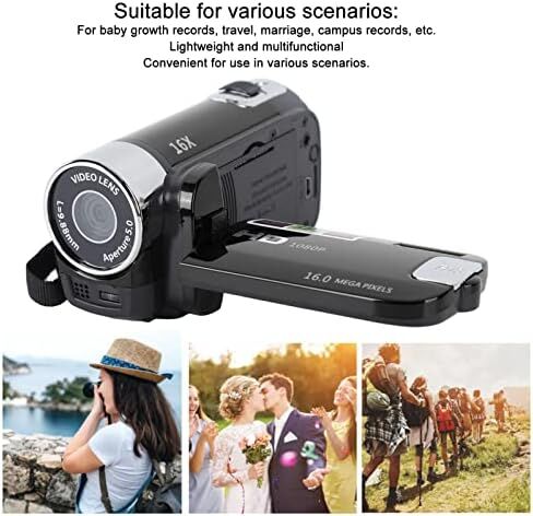 Video Camera Camcorder Digital Camera Recorder Full HD 4K 30FPS 48MP 2.7Inch 16X Digital Zoom Vlogging Camera Recorder, with USB Cable (Black) in Kuwait
