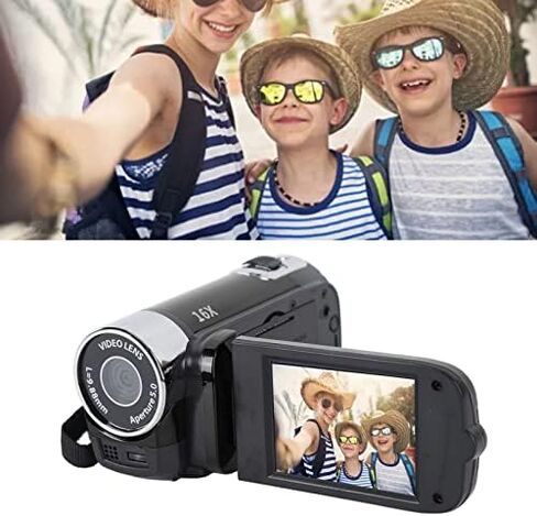 Video Camera Camcorder Digital Camera Recorder Full HD 4K 30FPS 48MP 2.7Inch 16X Digital Zoom Vlogging Camera Recorder, with USB Cable (Black) in Kuwait