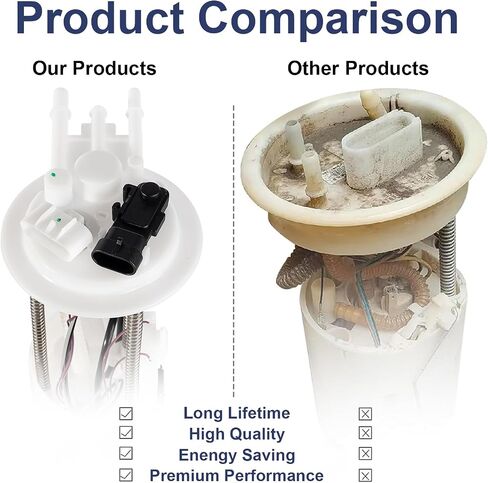 Fuel Pump Assembly Compatible with 1998-2005 Buick LeSabre Park Avenue Cadillac DeVille Seville Oldsmobile Aurora Pontiac Bonneville 3.5L 3.8L 4.0L 4.6L Replace E3518M with Pressure Sensor in Saudi Arabia