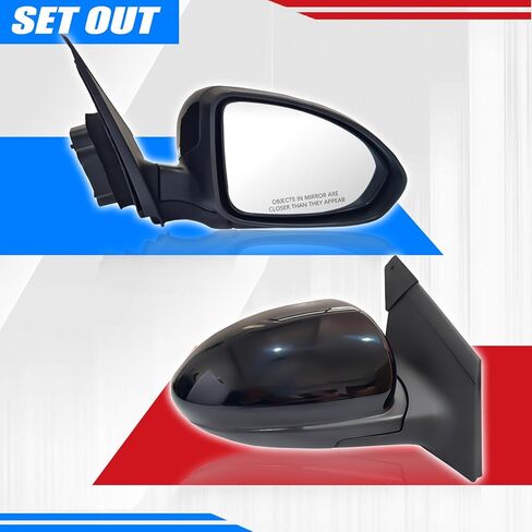 مجموعة مرآة جانبية للركاب الأيمن مع زجاج الطاقة المتوافق مع 2011-2016 Chevy Cruze سيدان/هاتشباك مع استبدال إشارة الدوران مع GM1321420 95186710 (3Pins Passenger الجانب الأيمن) in Kuwait