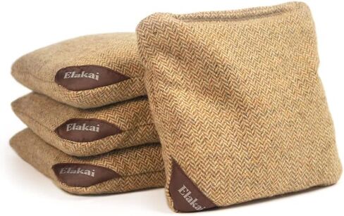 Elakai Cornhole Bags All Weather Single Sided Herringbone Regulation Size and Weight Set of 4 Midnight Navy 6 in x 6 in in Saudi Arabia