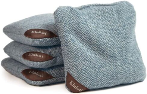 Elakai Cornhole Bags All Weather Single Sided Herringbone Regulation Size and Weight Set of 4 Midnight Navy 6 in x 6 in in Saudi Arabia