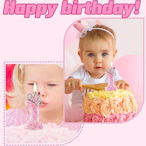 Green Bow 1st Birthday Candle Number 1 Glitter Candles Cake Topper Decorations for Girl Baby Shower Anniversary Birthday Party Wedding Decor Supplies in Saudi Arabia