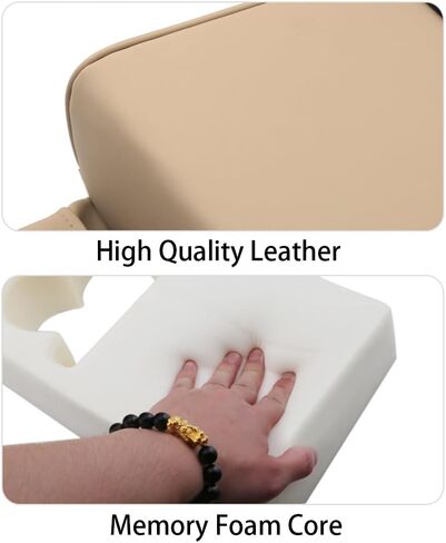 PU Leather Armrest Cushion with Cup Holder, Car Center Console Pad with Front Storage Pocket, Elbow Rest Pillow, Universal Car Armrest Seat Box Cover Protector - Beige in Saudi Arabia