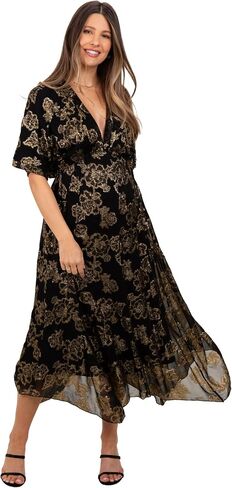PinkBlush Metallic Floral Jacquard Overlay Maternity Maxi Dress in Kuwait