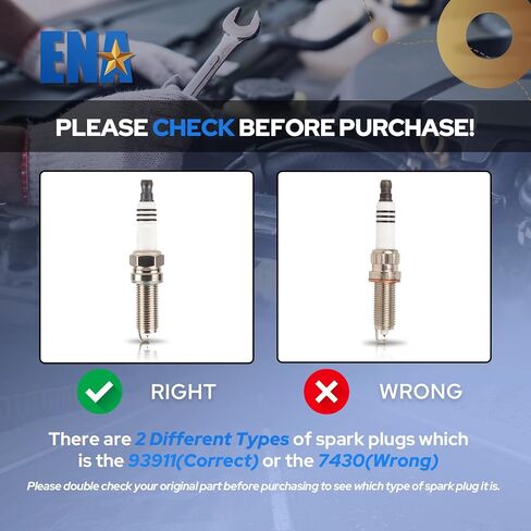 ENA Set of 6 Spark Plug Compatible with Dodge Kia Mercedes-Benz Sprinter 2500 3500 Soul C350 GLK350 E350 GLK350 ML350 ML450 R350 Replacement for 93911 LKR7AIX XP5702 in Saudi Arabia