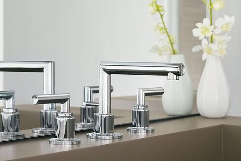 Moen TS43002 Arris Two-Handle Modern 8 in. Widespread Bathroom Faucet Trim Kit, Valve Required, Chrome in Kuwait