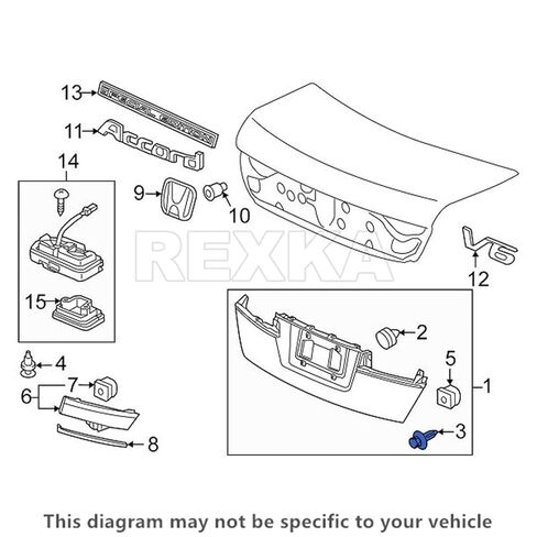 Rexka 10pcs Tailgate Garnish Clips for Honda Acura 91513-SJK-003 Accord Civic Crosstour MDX RDX RLX TL TSX in Kuwait