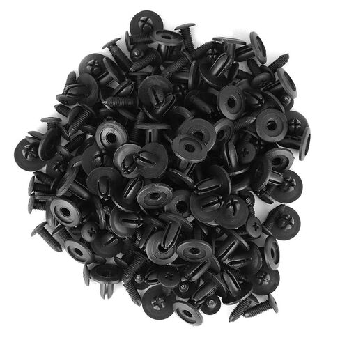 100Pcs 6mm Car Plastic Rivets Car Body Plastic Push Pin Rivet Fasteners Black Fastener Bumper Push Pin Clip in Saudi Arabia