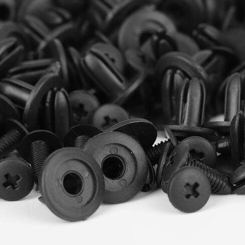 100Pcs 6mm Car Plastic Rivets Car Body Plastic Push Pin Rivet Fasteners Black Fastener Bumper Push Pin Clip in Saudi Arabia