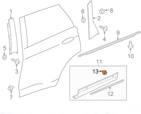OAUTOO 50PCS Rocker Panel & Door Molding Clip for W716352-S300 Ford Edge for Mustang & for Mustang G.T.2015-On in Saudi Arabia