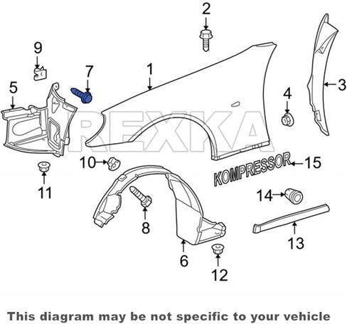 Rexka 20pcs Fender Liner Bumper Floor Pan Splash Sheet Metal Screw for Mercedes 201-990-05-36 W124 S124 W201 W202 W210 CL Class E Class SLK Class in Saudi Arabia