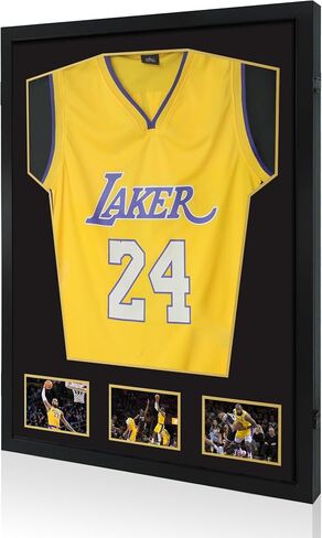 Wooden Jersey Frame Display Case 1 Pack, Large Sports Jersey Shadow Box Frame with Hangers for Hockey Football Baseball Basketball Soccer Shirt and Uniform in Saudi Arabia