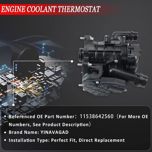 11538642560 Engine Coolant Thermostat for BMW 2' 4' 5' 6' 7' G02 G05 G06 G12 G22 G23 G26 G29 G30 G32 G42 X4 X5 X6 Z4 225i 425i 430i 530i 630i 730Li Thermostat Housing Heat Management Module in Saudi Arabia