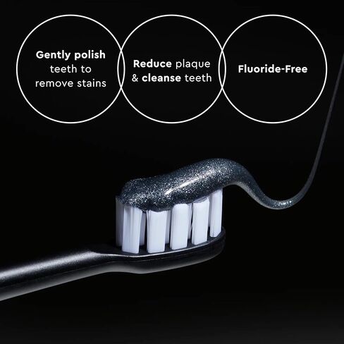 معجون أسنان الفحم القمر ، إزالة وصمة عار التبييض للإشراق اليومي - SLS معجون أسنان تبييض الأسنان الحرة بدون فلوريد - نباتي - تقليل اللوحة والدعم صحة اللثة - النعناع (2 عبوة) in Kuwait