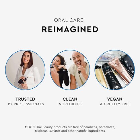 معجون أسنان الفحم القمر ، إزالة وصمة عار التبييض للإشراق اليومي - SLS معجون أسنان تبييض الأسنان الحرة بدون فلوريد - نباتي - تقليل اللوحة والدعم صحة اللثة - النعناع (2 عبوة) in Kuwait