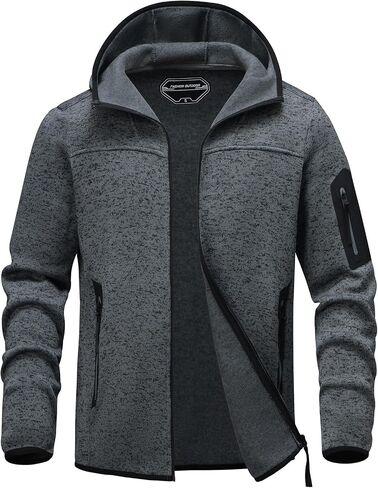Men's Fleece Lined Jacket Full Zip Lightweight Soft Warm Jacket with Zip Pockets Winter Outdoor Casual Coat in Saudi Arabia