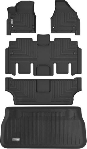 Floor Mats & Cargo Liner for 2017-2024 2025 Chrysler Pacifica Hybrid Touring L/Hybrid Touring Models,TPE All Weather Protection Slush Rubber Car Mats with Trunk mat Full Set in Kuwait