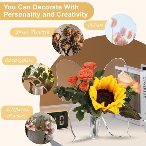 Acrylic Butterfly Vase for Flowers,Clear Art Flower Vases for Centerpieces Table Decoration,Acrylic Flower Vase for Home/Living Room/Office/Wedding/Coffee Table/Party Decor in Saudi Arabia