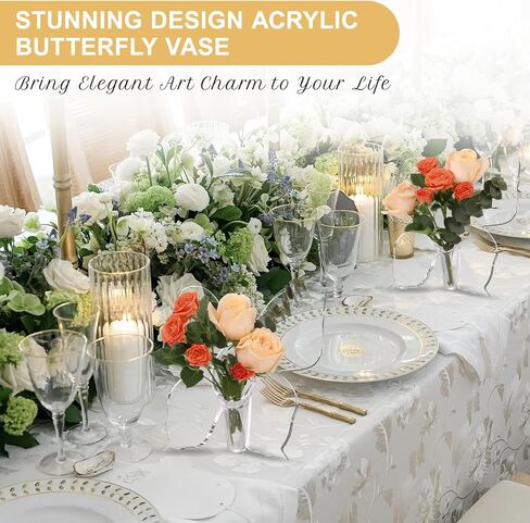 Acrylic Butterfly Vase for Flowers,Clear Art Flower Vases for Centerpieces Table Decoration,Acrylic Flower Vase for Home/Living Room/Office/Wedding/Coffee Table/Party Decor in Saudi Arabia