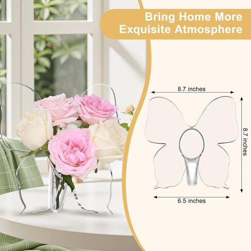 Acrylic Butterfly Vase for Flowers,Clear Art Flower Vases for Centerpieces Table Decoration,Acrylic Flower Vase for Home/Living Room/Office/Wedding/Coffee Table/Party Decor in Saudi Arabia
