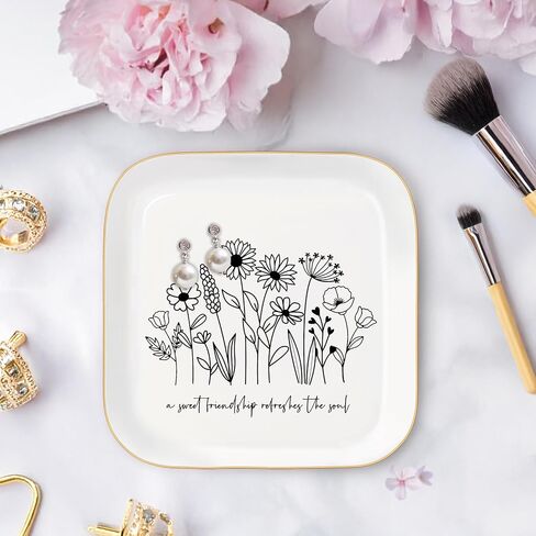 كريستيان للكتاب المقدس آية مجوهرات طبق حليقة صينية هدايا-هدايا مجوهرات الخزانة الخزفية الملهمة للنساء-صداقة حلوة تنعش الروح 27: 9 (حديثة) in Kuwait