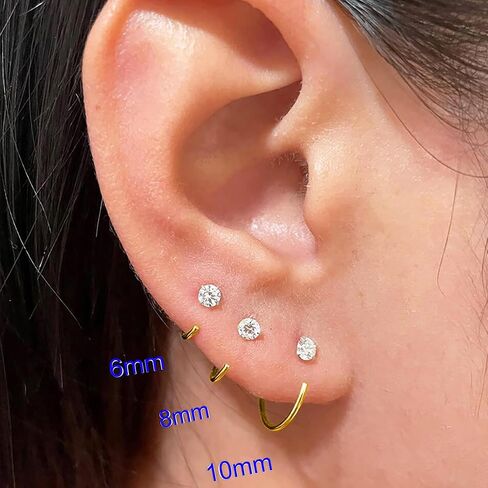 14K مملوءة بالذهب خاتم الأنف 20G حلقات الأنف 316L حلقات الأنف الفولاذ المقاوم للصدأ قطرها 6 ملم 8 مم 10 مم حلو حلزوني حلقة خاتم خارقة خارقة للنساء للنساء الرجال in Saudi Arabia