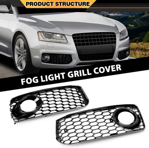 Fog Light Cover Compatible with Audi A5 S-Line / S5 B8 RS5 2008-2012, Only fit for A5 S-Line Bumper/NOT fit A5 Standard Bumper 8T0807682D 8T0807681B Lamp in Saudi Arabia