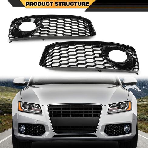 Fog Light Cover Compatible with Audi A5 S-Line / S5 B8 RS5 2008-2012, Only fit for A5 S-Line Bumper/NOT fit A5 Standard Bumper 8T0807682D 8T0807681B Lamp in Saudi Arabia