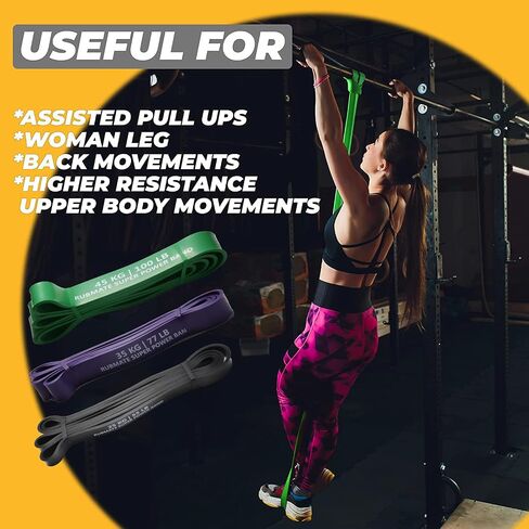 Pull Up Assistance Bands - Exercise Stretch Fitness Bands Assist Set for Body, Resistance Heavy Duty Workout for Home Gym Set of 4 in Saudi Arabia