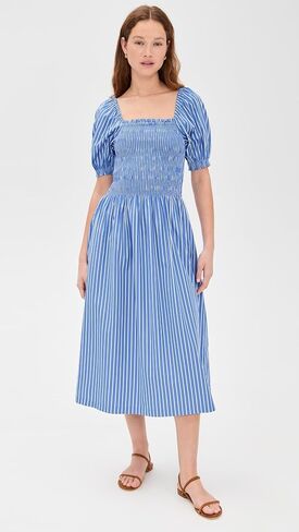 Madewell Women's Smocked Puff Sleeve Midi Dress in Saudi Arabia