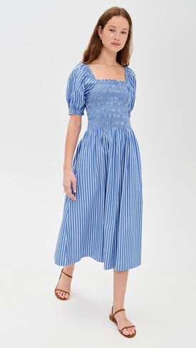 Madewell Women's Smocked Puff Sleeve Midi Dress in Saudi Arabia