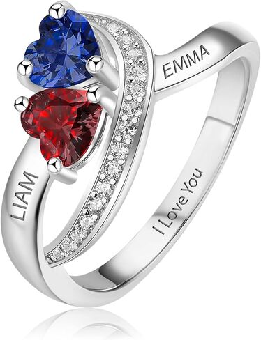 خاتم المولد الفضي الفضي الصلبة المخصصة للمجوهرات المحفورة المخصصة للنساء عيد الأم in Kuwait