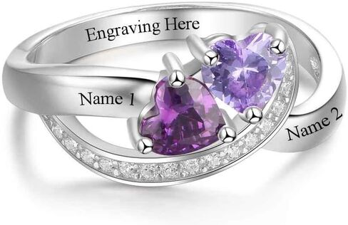 خاتم المولد الفضي الفضي الصلبة المخصصة للمجوهرات المحفورة المخصصة للنساء عيد الأم in Kuwait