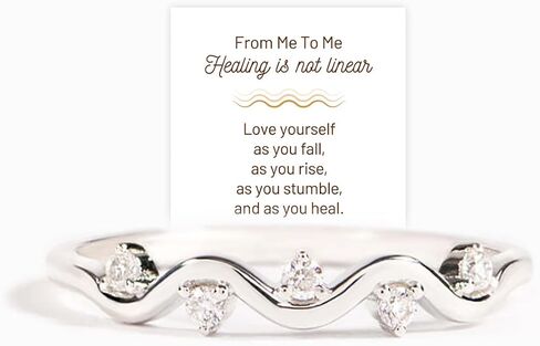 Healing Is Not Linear Self Love Highs And Lows Wave Rings for Woman, 925 Personalized Stacking Ups and Downs Self Love Rings, Inspirational Wave Encouraged Ring Jewelry Gift for Her in Kuwait