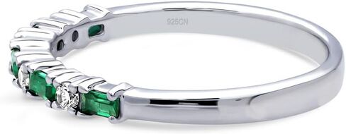 BERRICLE Sterling Silver Art Deco Rings Full/Half Eternity Ring for Women, Cubic Zirconia CZ, 1-2 Piece Set in Saudi Arabia