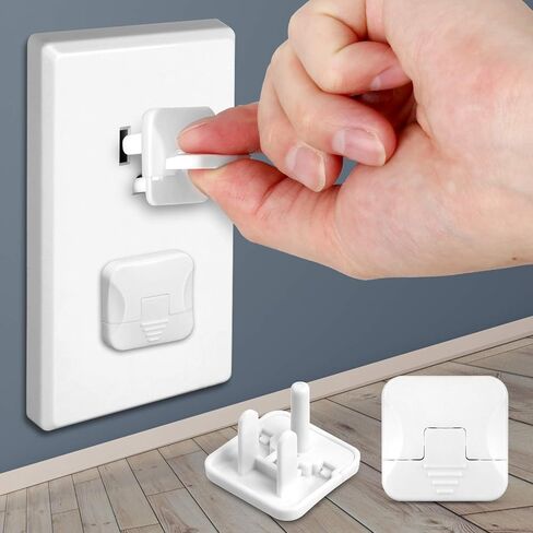 Outlet Covers with Hidden Pull Handle (48 Pack) Upgraded Round 3-Prong Outlet Plug Covers Durable Insulation Material Power Outlet Covers White Socket Covers Baby Proofing Electrical Outlet Protectors in Saudi Arabia