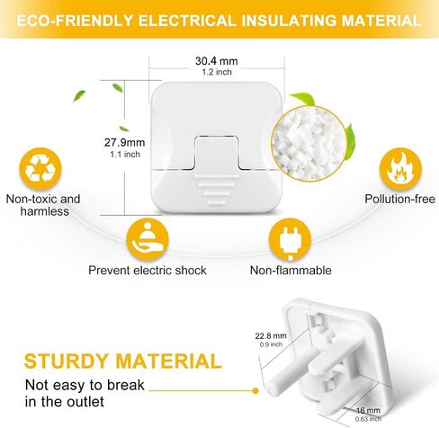 Outlet Covers with Hidden Pull Handle (48 Pack) Upgraded Round 3-Prong Outlet Plug Covers Durable Insulation Material Power Outlet Covers White Socket Covers Baby Proofing Electrical Outlet Protectors in Saudi Arabia
