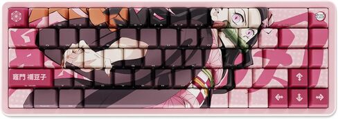 Demon Slayer Kimetsu No Yaiba Kyojuro Rengoku Full Art PBT Dye Sub Keycaps للوحة مفاتيح الألعاب الميكانيكية، مفاتيح Cherry MX، طباعة جانبية مخصصة، دعم ANSI ISO، تصميم أمريكي - مرخص رسميًا in Saudi Arabia