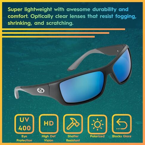 Flying Fisherman Triton Readers Polarized Rectangular Sunglasses, Black Frames/Smoke Lenses, Large in Saudi Arabia