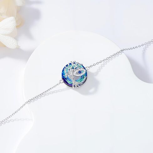 Toupop Evil Eye/Hamsa Hand Bracelet 925 Sterling Silver Tree of Life Blue Crystal Bracelet Procelet Homulet Hisports for Women لها in Saudi Arabia