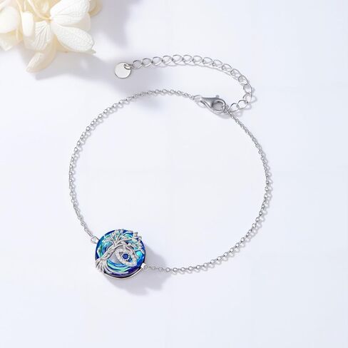 Toupop Evil Eye/Hamsa Hand Bracelet 925 Sterling Silver Tree of Life Blue Crystal Bracelet Procelet Homulet Hisports for Women لها in Saudi Arabia