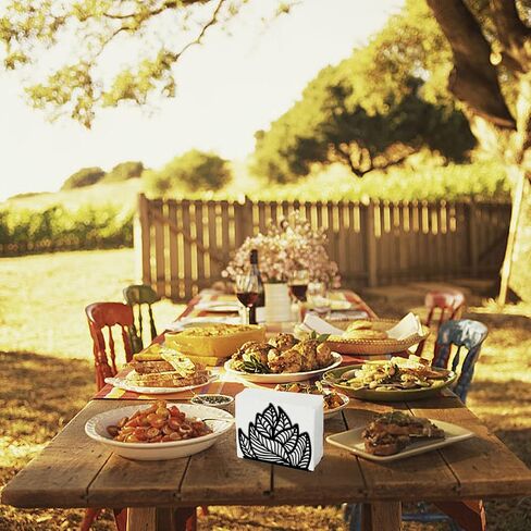 SUPERDANT Wolves of The Forest Napkin Holder for Tables Wolves and Forests Black Iron Napkin Holder Animal Theme Napkin Holders Setting Sun Forest Napkin Stand Practical Decoration for Kitchen in Saudi Arabia
