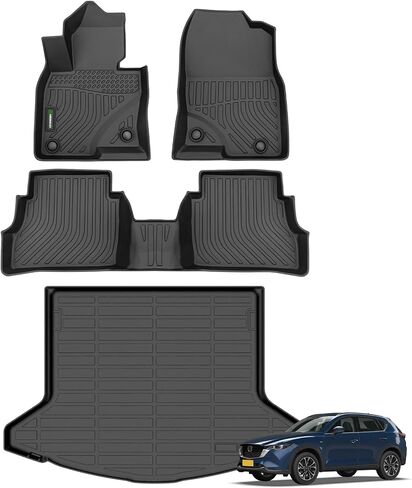 Floor Mats & Cargo Liner Custom for Prius & Prius Prime 2025 2024 2023 All Weather Prius Car Mats丨1st, 2nd Row Set & Cargo mat | Prius Floor Liners 2025 Prius Accessories-Black in Kuwait