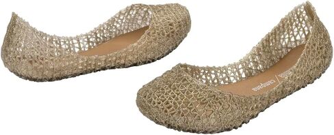 mini melissa Campana Papel Flats for Kids - Comfortable & Cute Closed-Toe Jelly Flat Shoes with Interwoven Cut-Out Design for Girls in Saudi Arabia