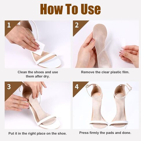2 زوجان من الأزواج المتغيرة للوزن العالي للسيدات من 6 إلى 7.5 إدراج شفاف لوسادات أحذية الراحة عالية الكعب للنساء للنساء في شقق صندل أحذية الصلاحية التهاب اللفافة in Kuwait